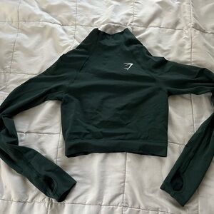 Gymshark Dark Green Long Sleeve Crop Top